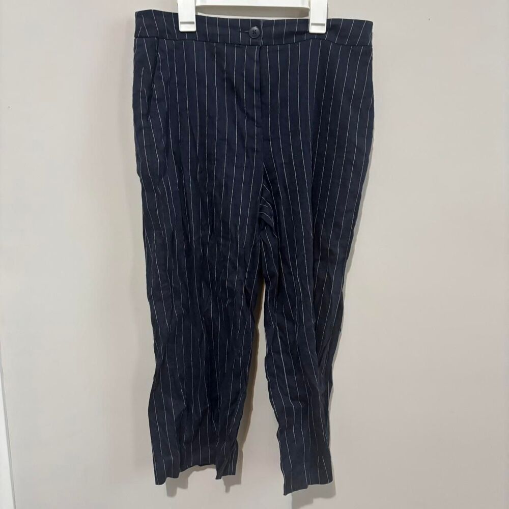 Express Women's Navy and Black Trousers Size 8